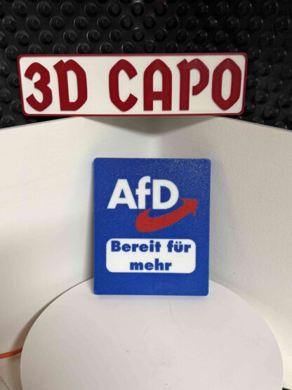 AfD Lightbox – 3D-gedrucktes LED-Schild mit dem Slogan „Bereit für mehr“